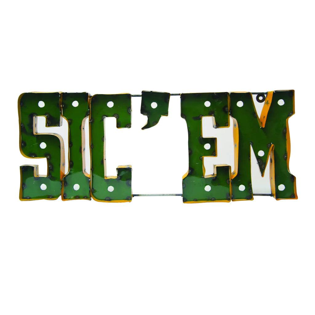 Baylor Bears Recycled Metal Wall Decor Sicem Illuminated