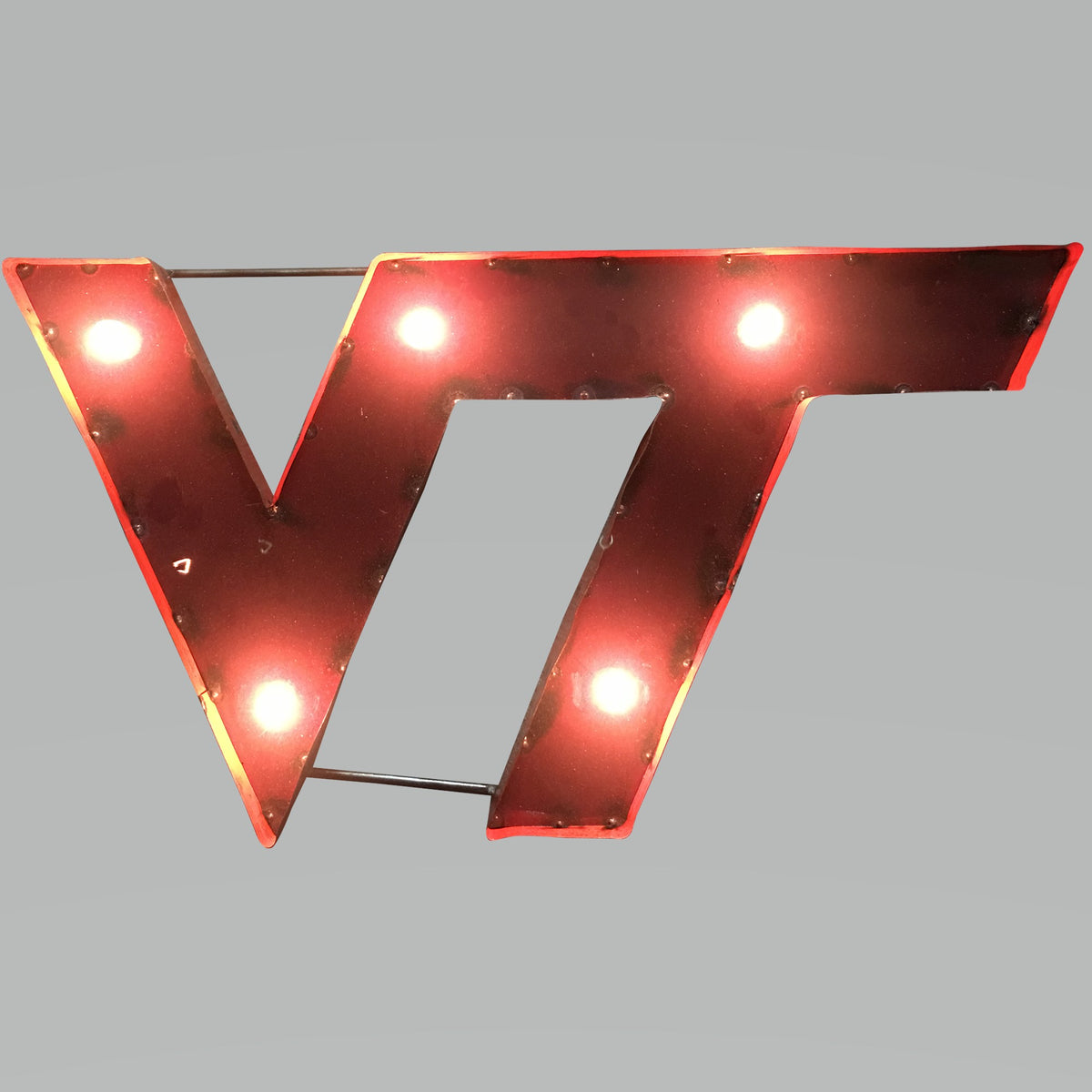 Virginia Tech Hokies Recycled Metal Wall Decor Illuminated