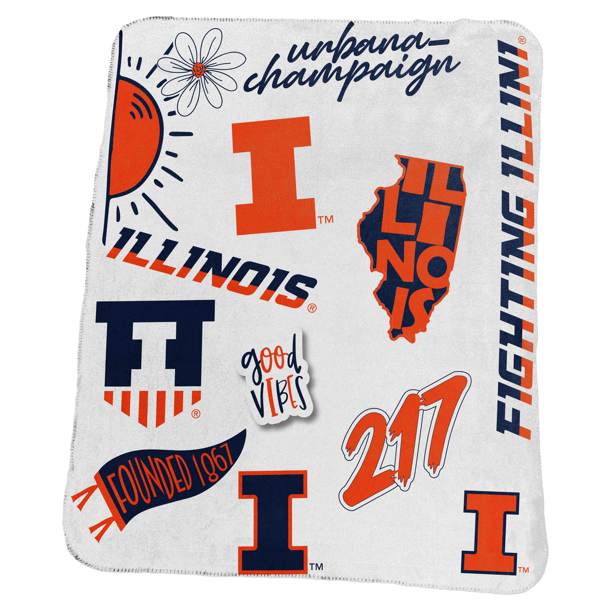 Illinois Deluxe Native Fleece 50x60