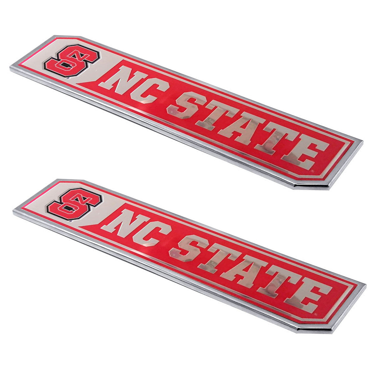 NC State University Embossed Truck Emblem 2-pk