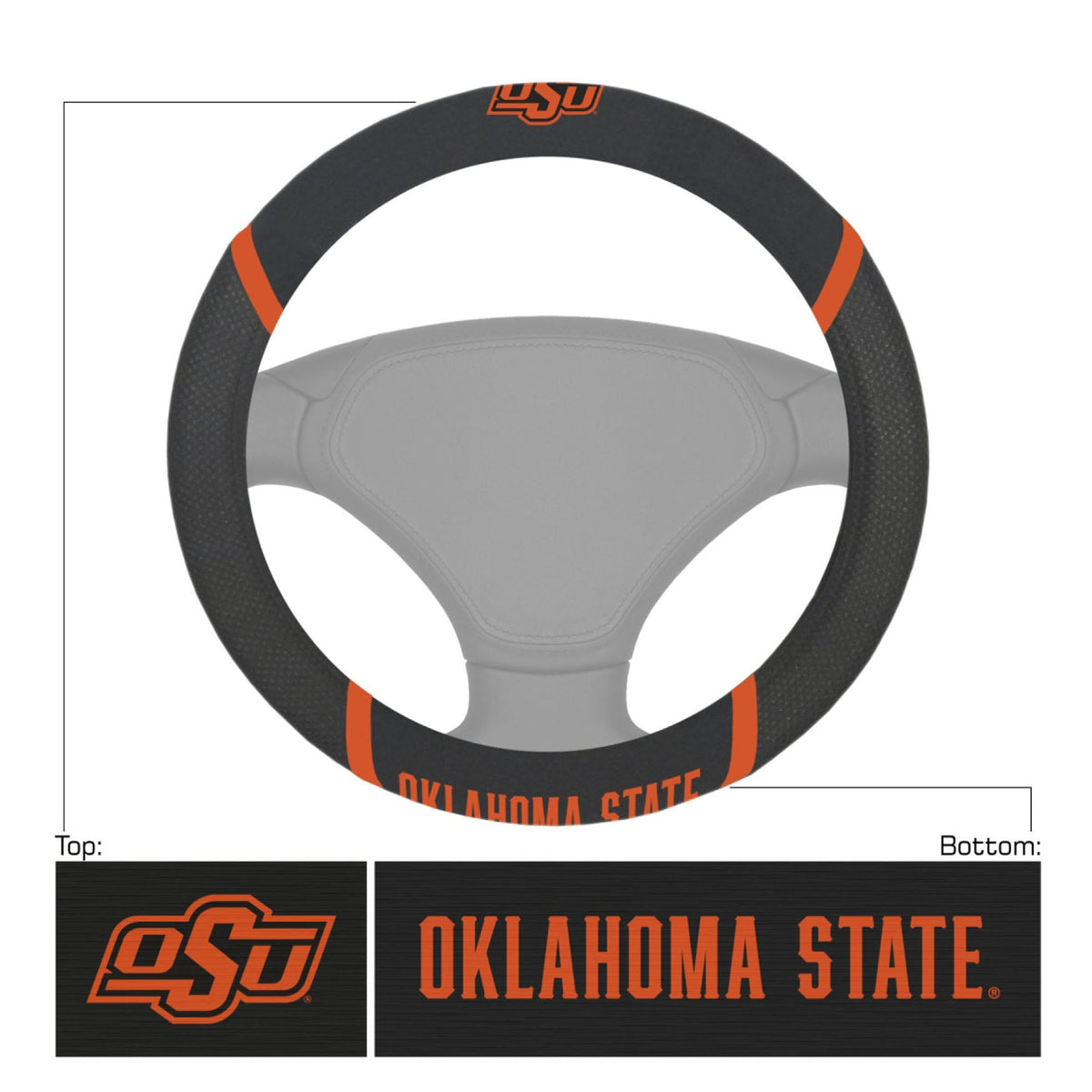 Oklahoma State University Steering Wheel Cover - Logo Brands