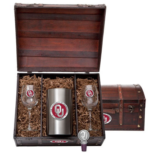 Oklahoma Sooners Wine Chest Set