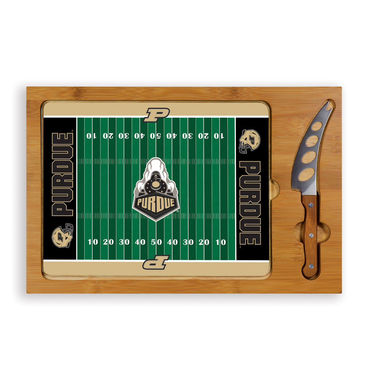 Purdue Boilermakers Icon Glass Top Cutting Board & Knife Set