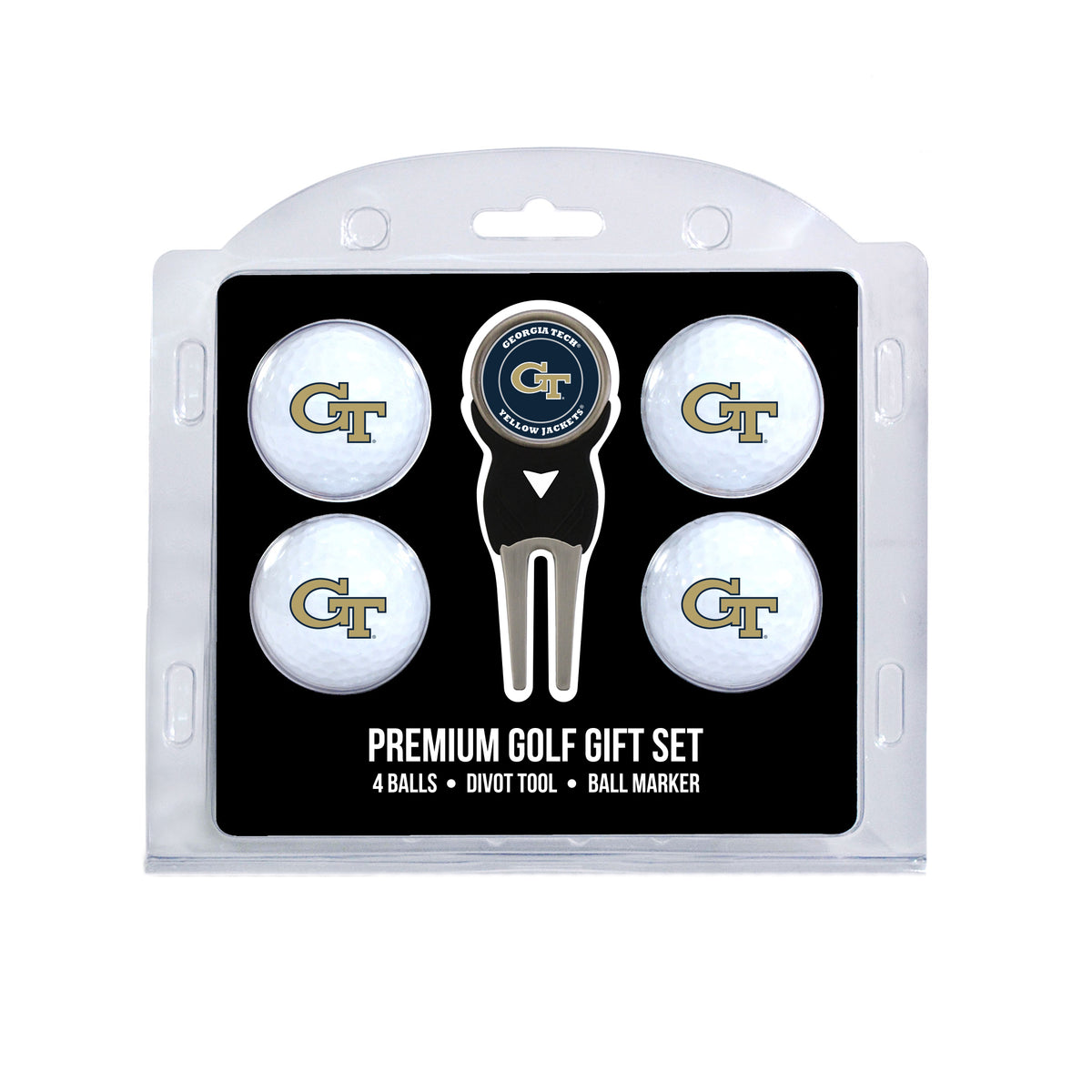 Georgia Tech Yellow Jackets 4 Golf Balls And Divot Tool Gift Set