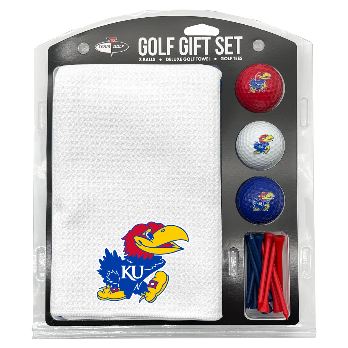 Kansas Jayhawks Microfiber Towel Golf Gift Set - White