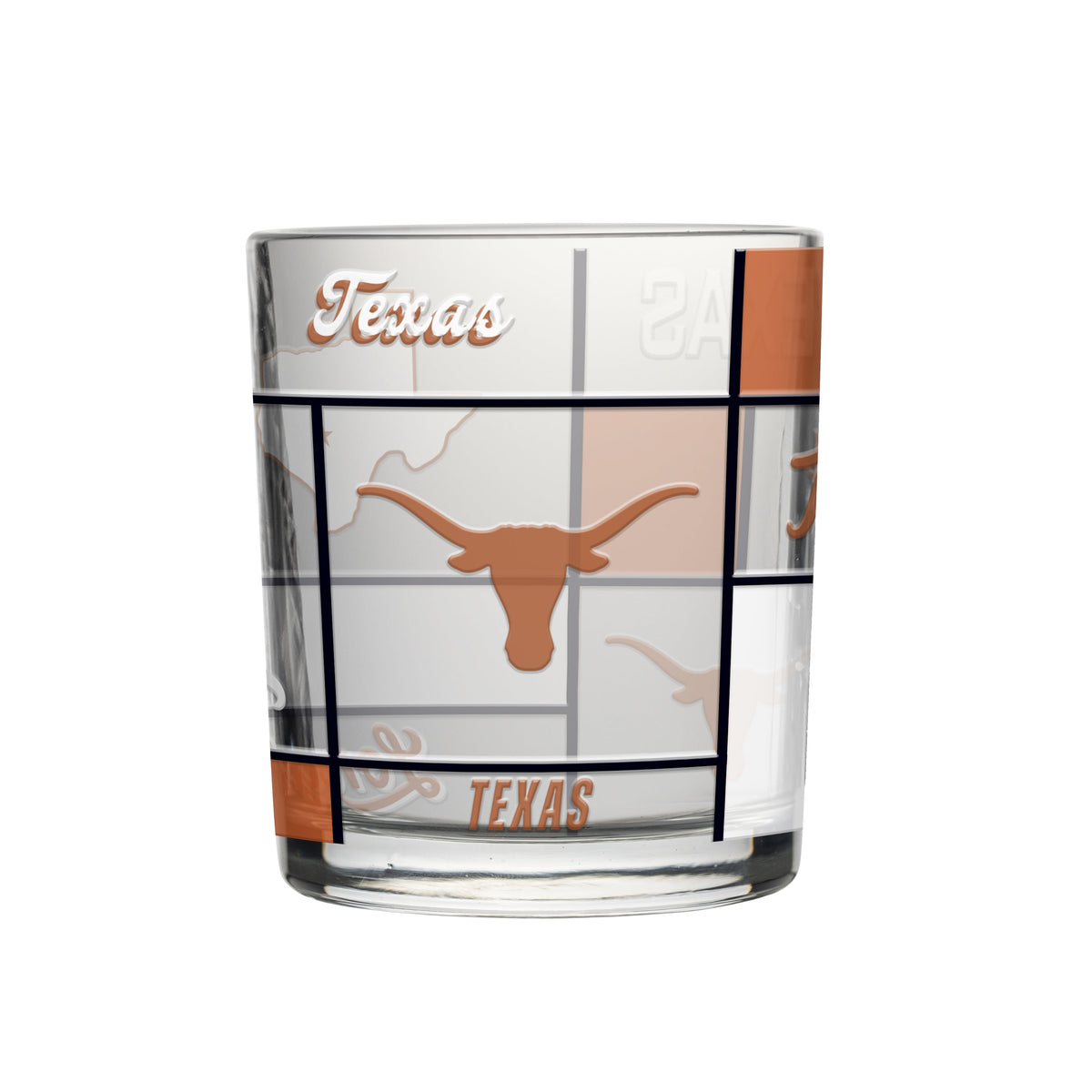 Texas 12oz Quilted Stained Rocks Glass