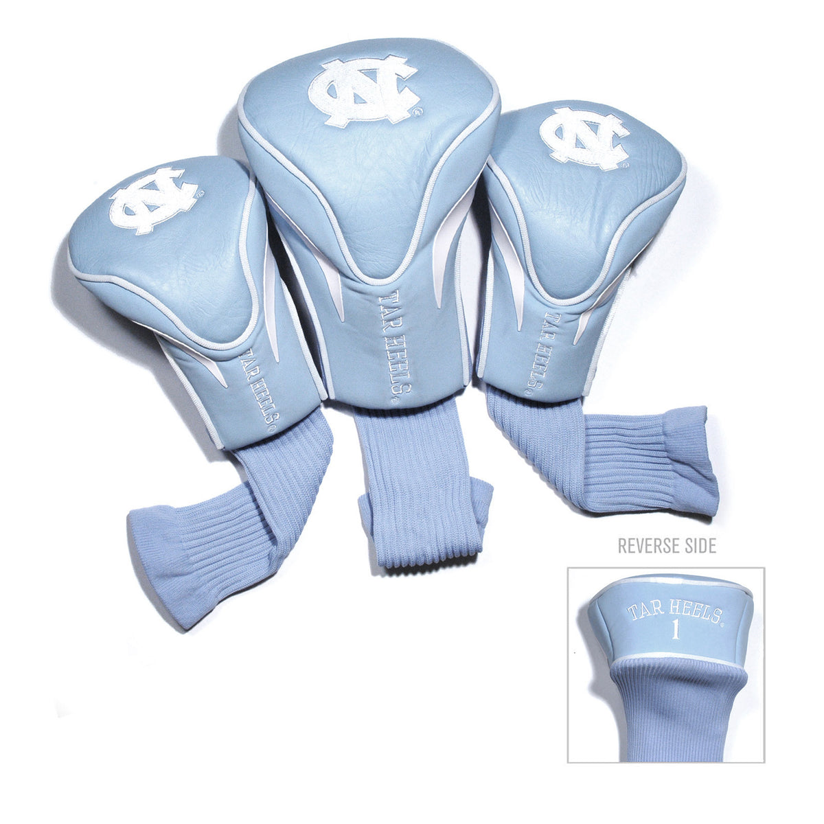 North Carolina Tarheels 3 Pack Embroidered Contour Golf Headcovers