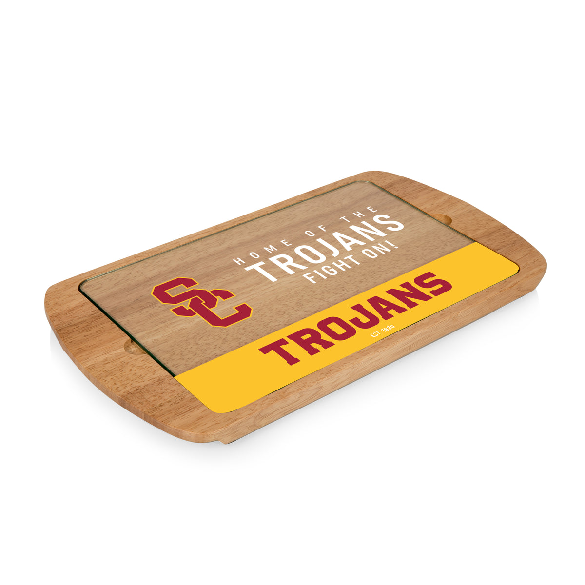 USC Trojans Billboard Glass Top Serving Tray