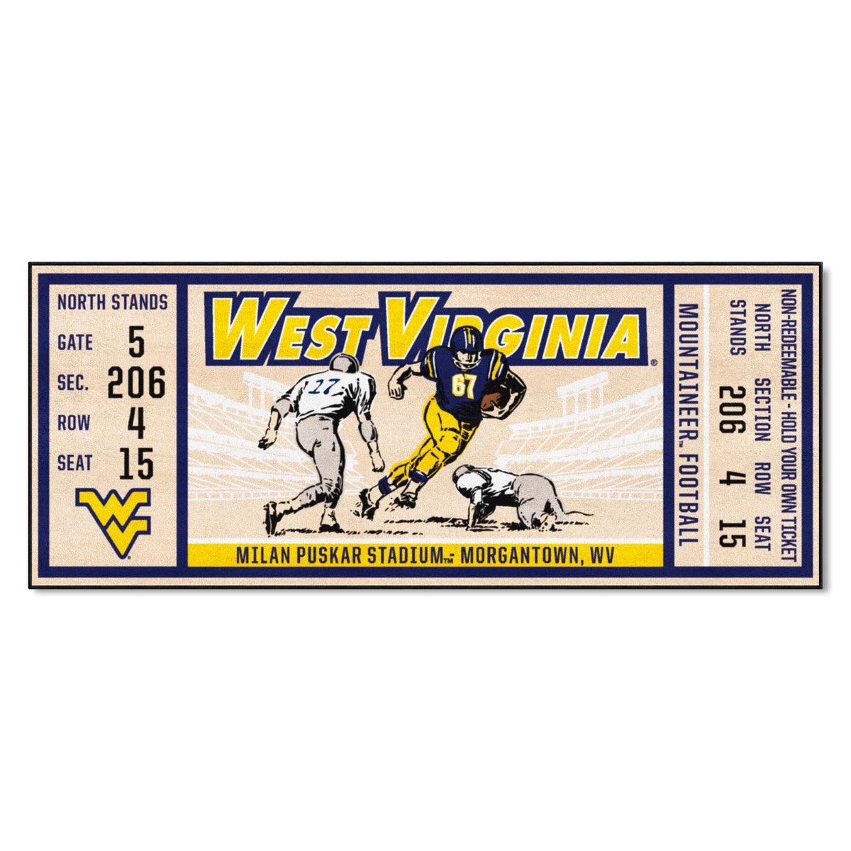 West Virginia University Ticket Runner - Logo Brands