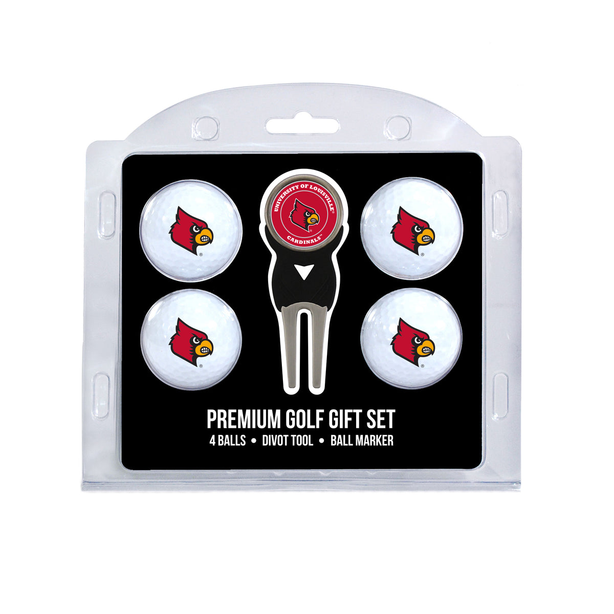 Louisville Cardinals 4 Golf Balls And Divot Tool Gift Set