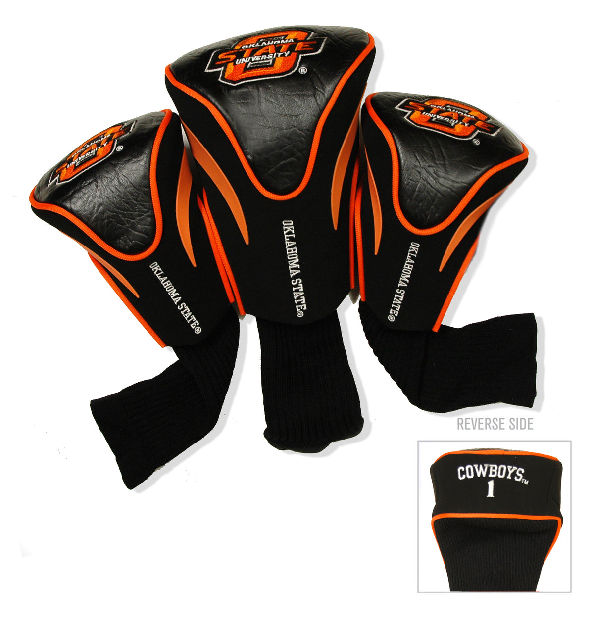 Oklahoma State Cowboys 3 Pack Embroidered Contour Golf Headcovers