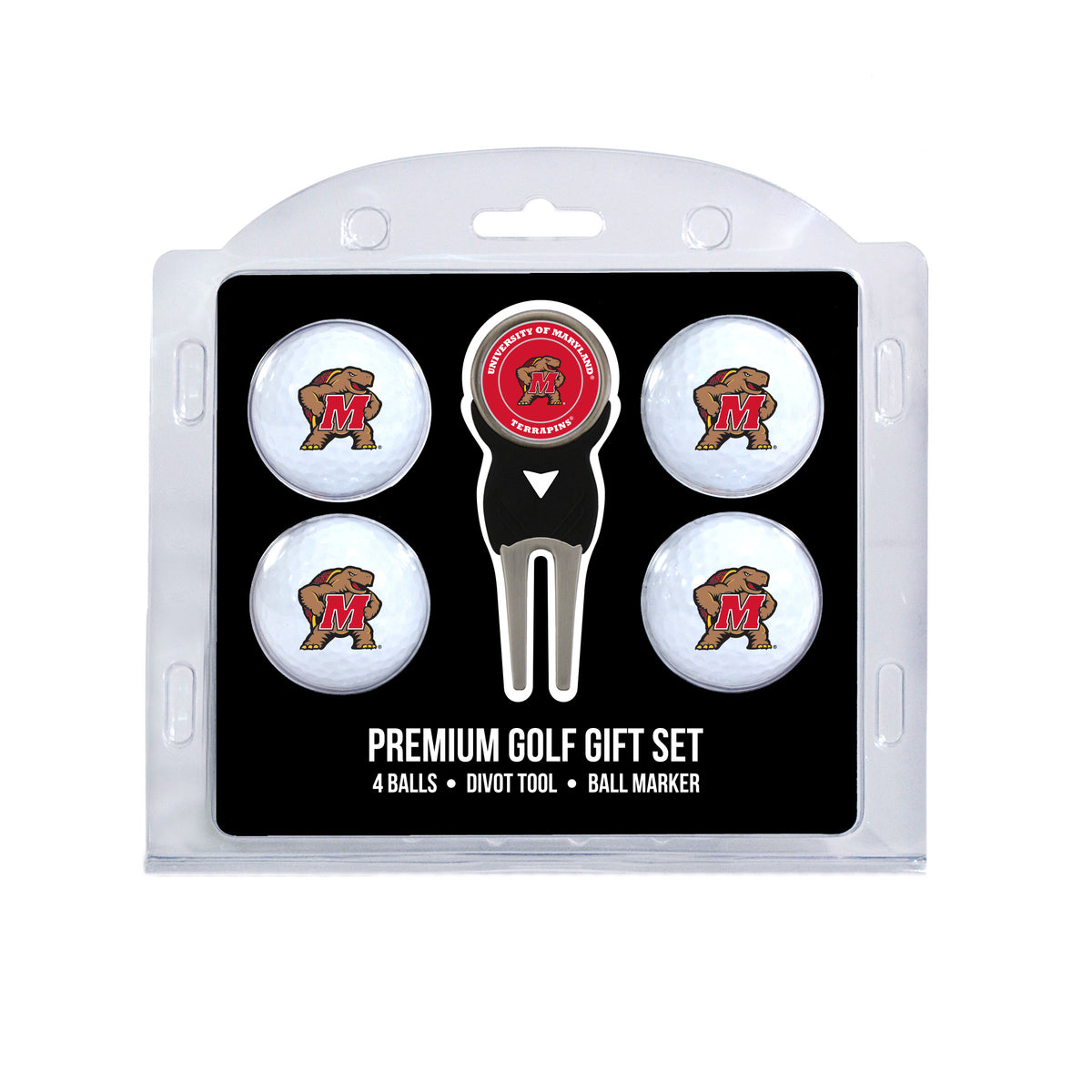 Maryland Terrapins 4 Golf Balls And Divot Tool Gift Set