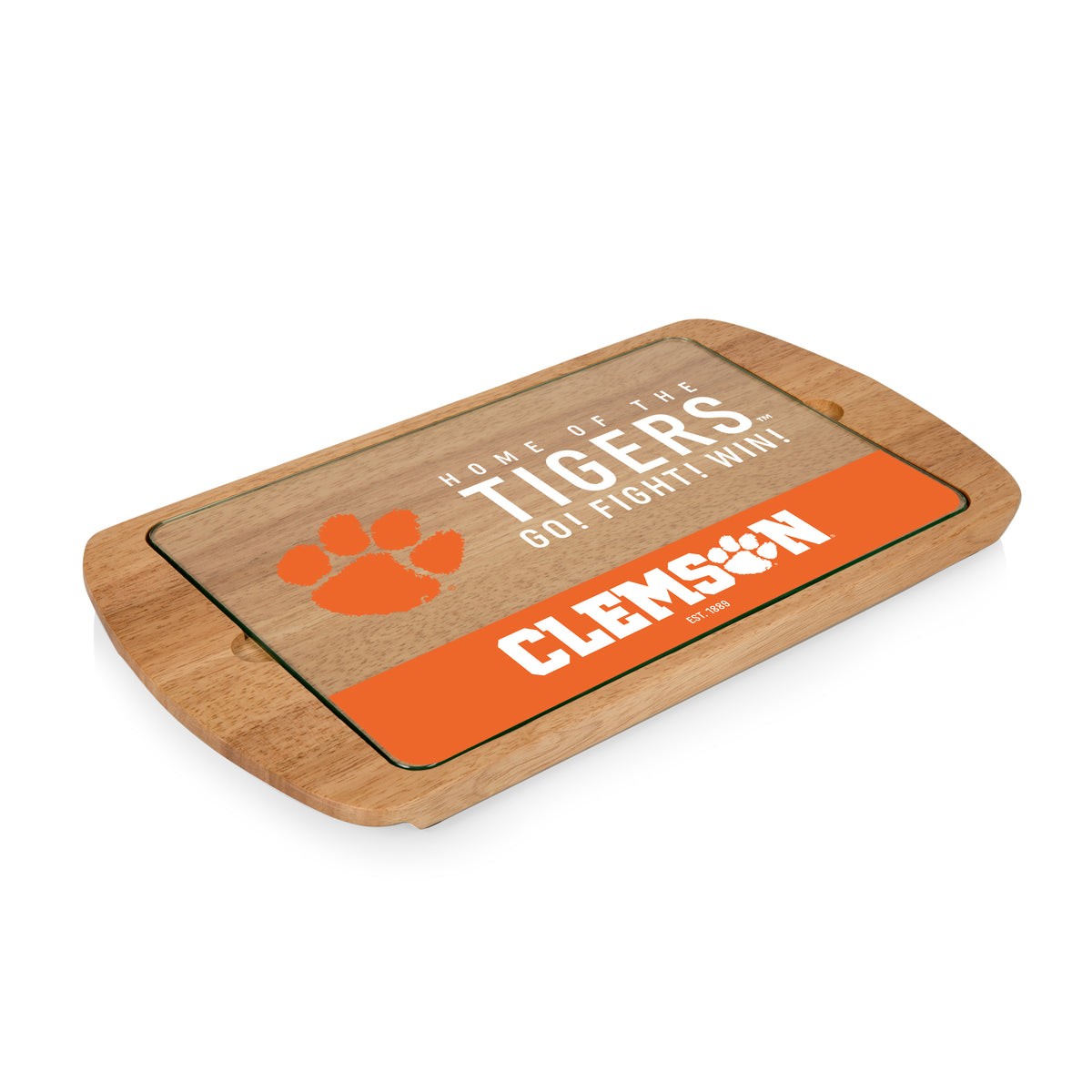 Clemson Tigers Billboard Glass Top Serving Tray