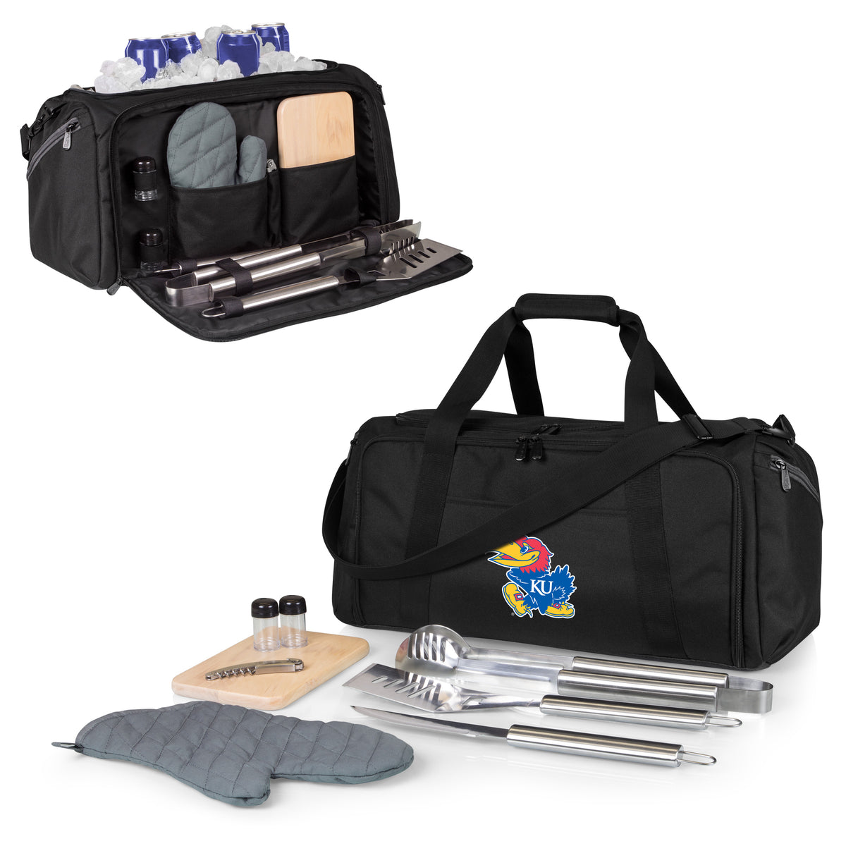 Kansas Jayhawks BBQ Kit Grill Set & Cooler