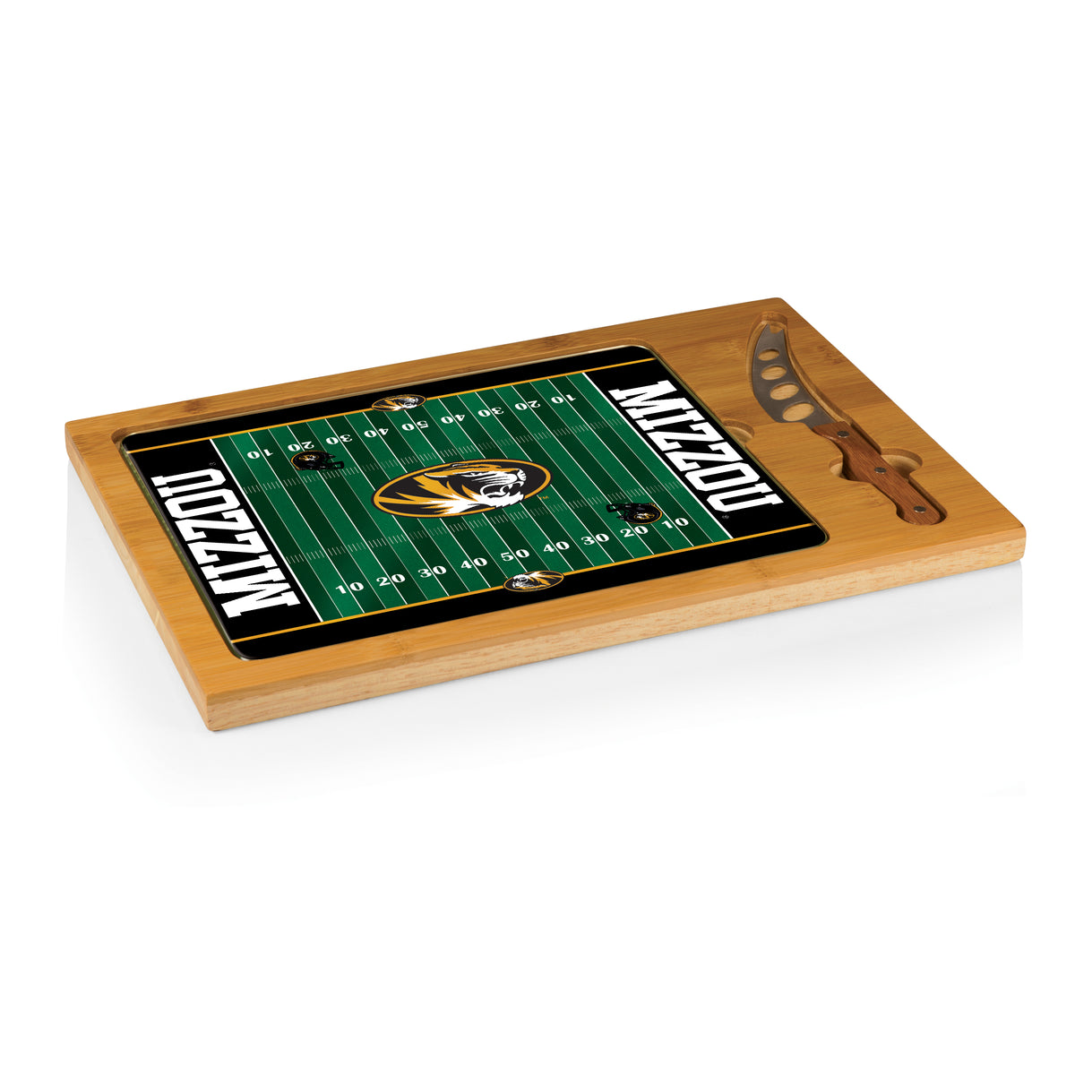 Missouri Tigers Icon Glass Top Cutting Board & Knife Set