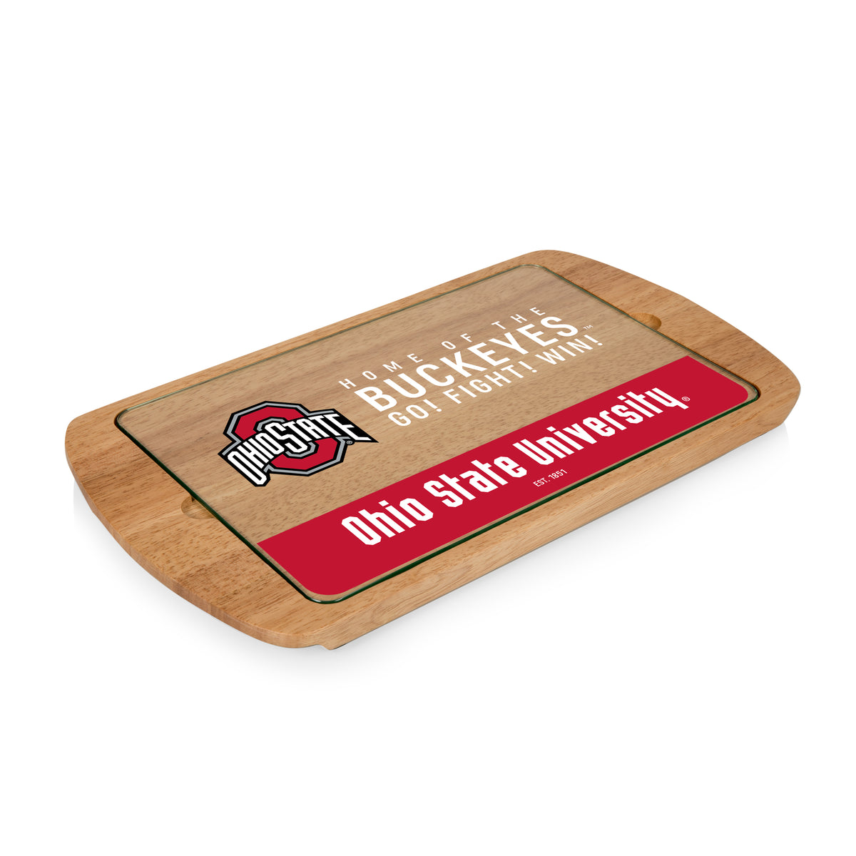 Ohio State Buckeyes Billboard Glass Top Serving Tray