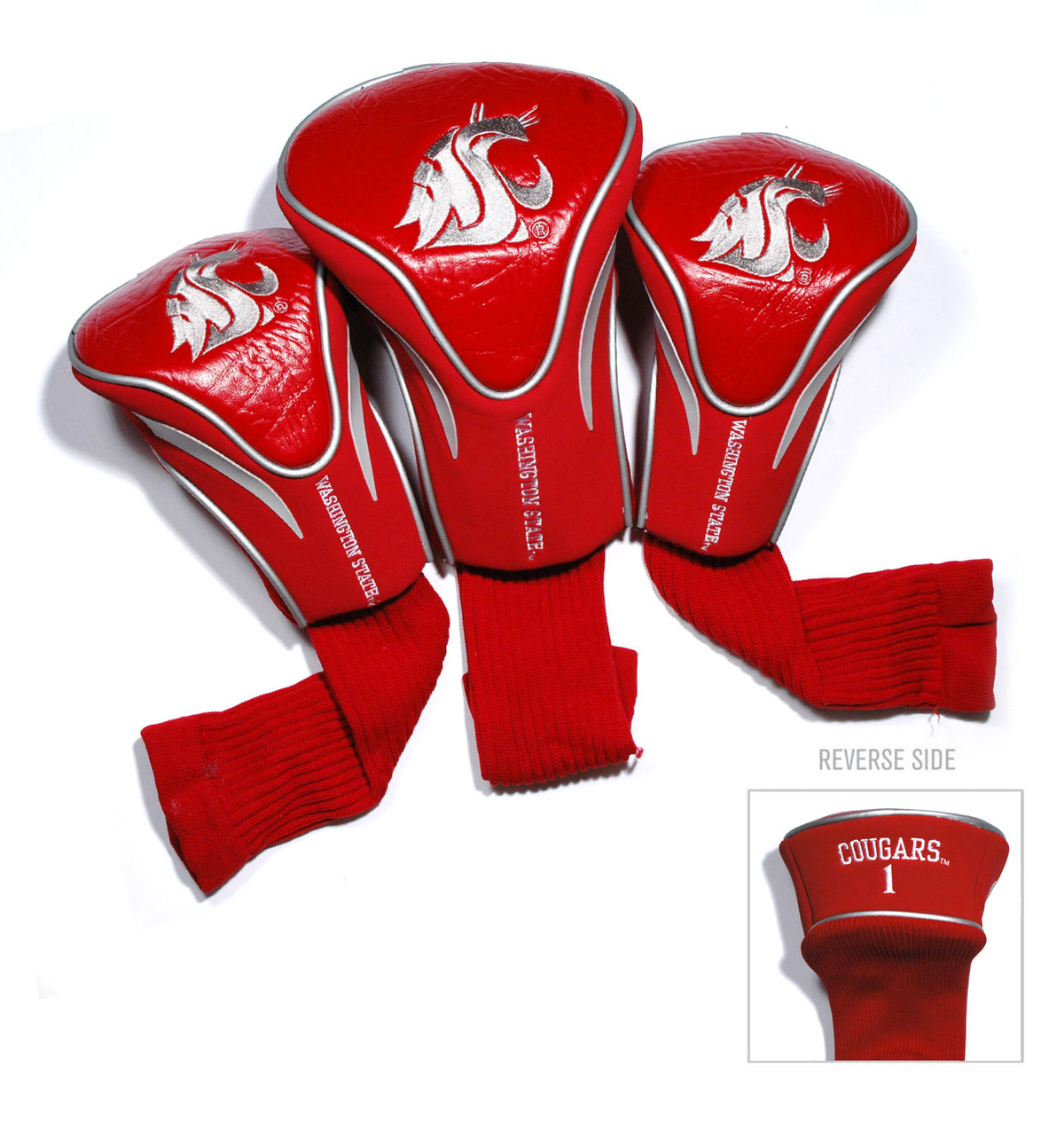 Washington State Cougars 3 Pack Embroidered Contour Golf Headcovers