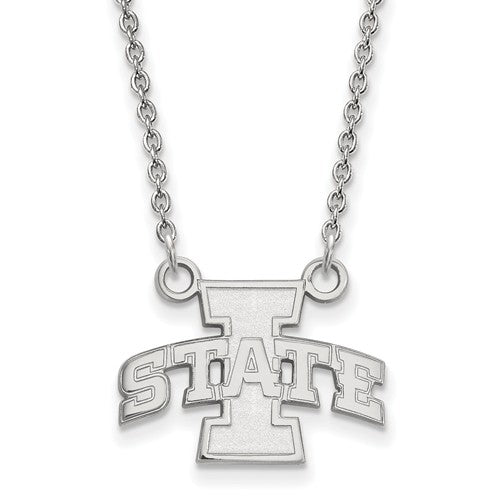 Iowa Hawkeyes I Logo Sterling Silver Necklace