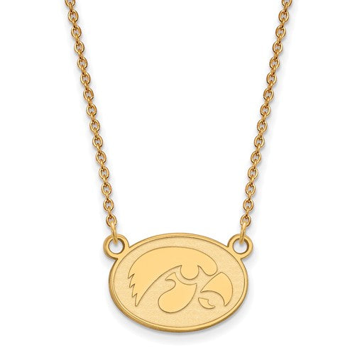 Illinois Fighting Illini I Orange Silver Necklace