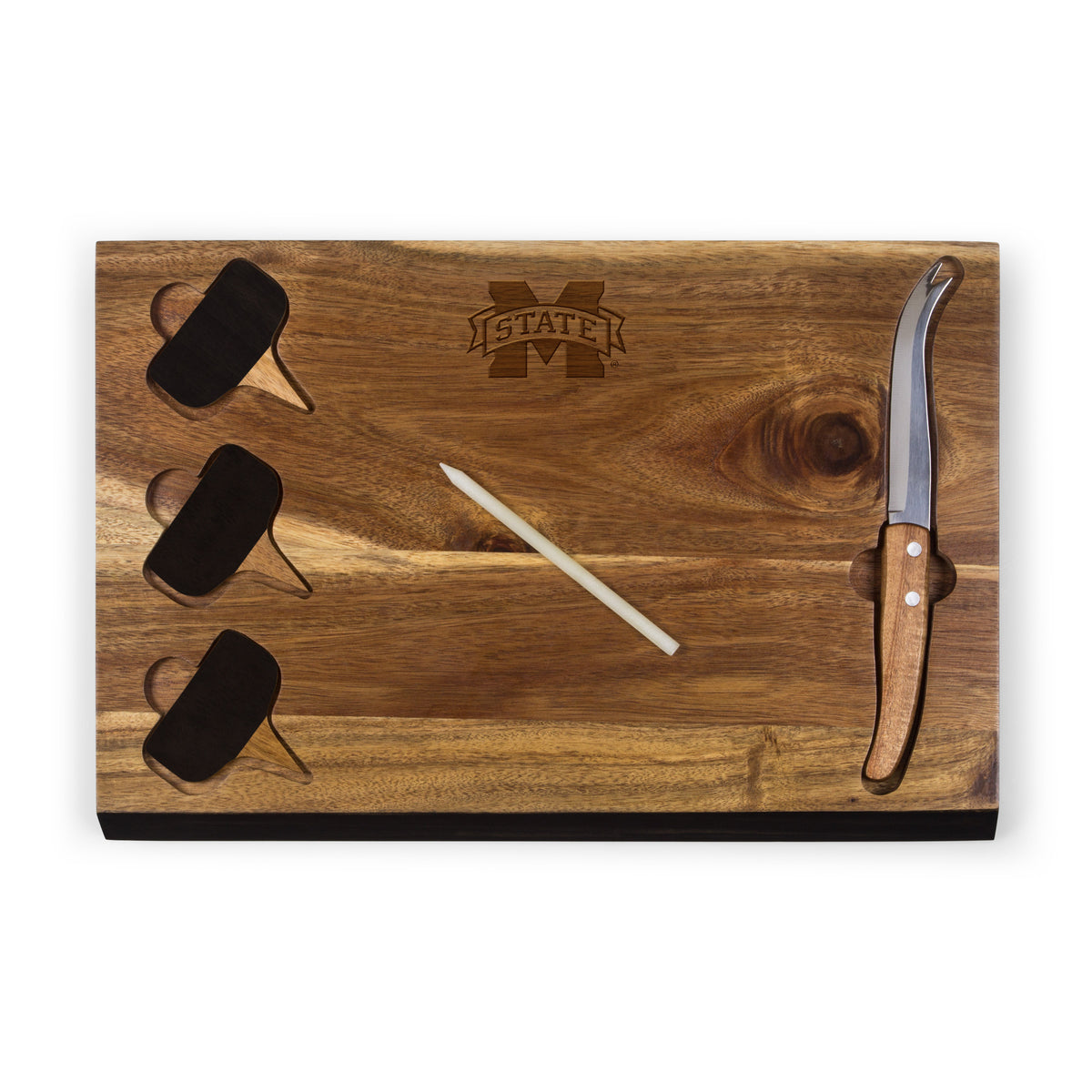 Mississippi State Bulldogs Delio Acacia Cheese Cutting Board & Tools Set
