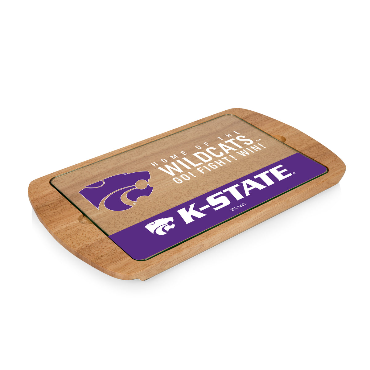 Kansas State Wildcats Billboard Glass Top Serving Tray