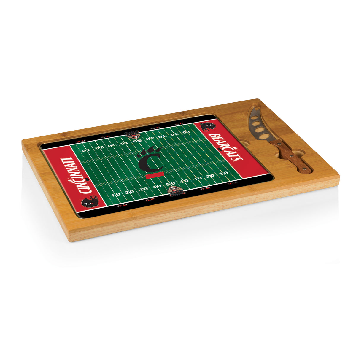 Cincinnati Bearcats Icon Glass Top Cutting Board & Knife Set