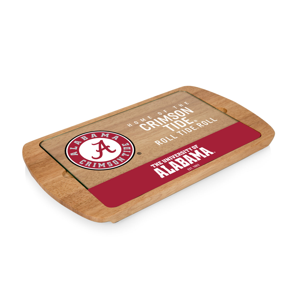 Alabama Crimson Tide Billboard Glass Top Serving Tray