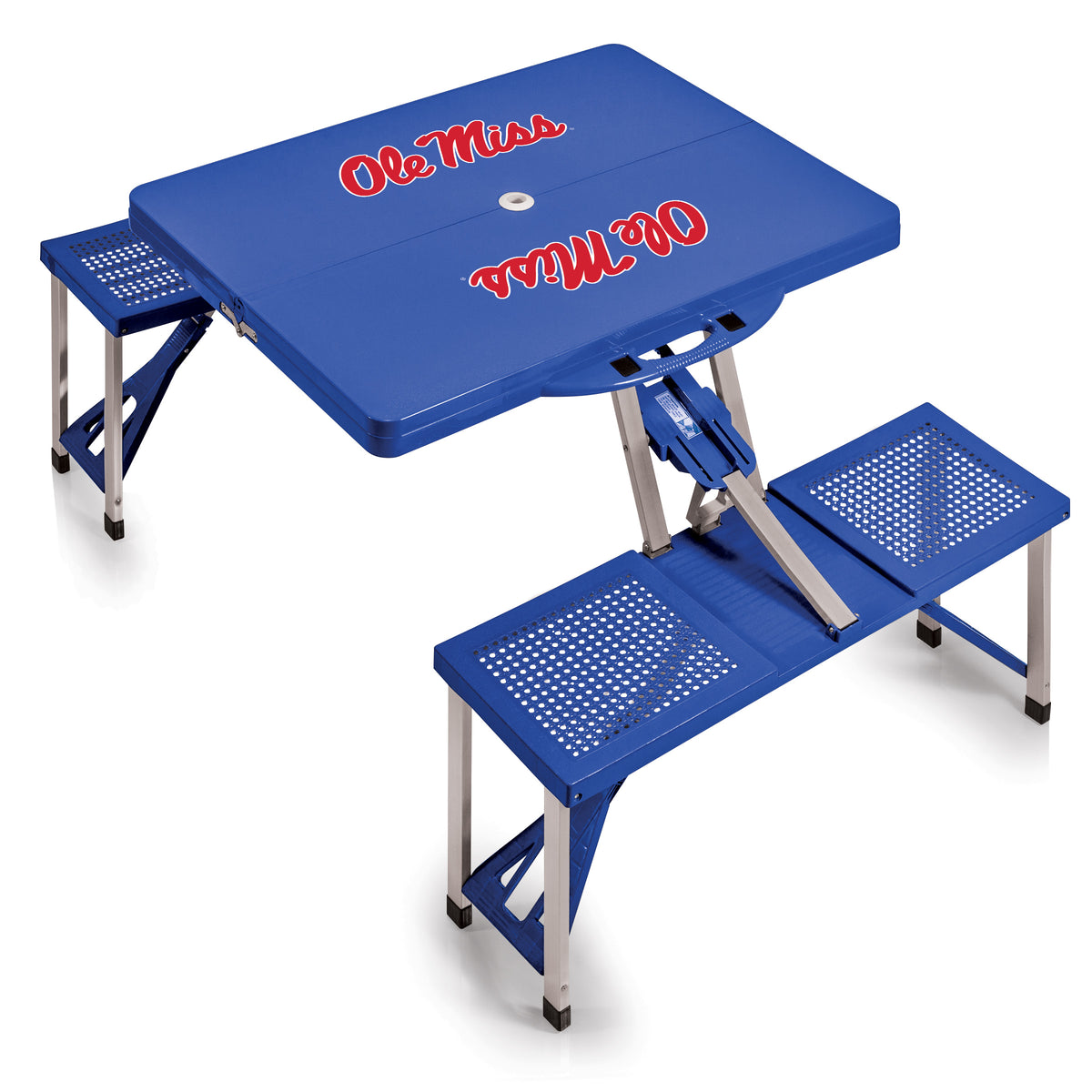Mississippi Rebels Picnic Table Portable Folding Table with Seats