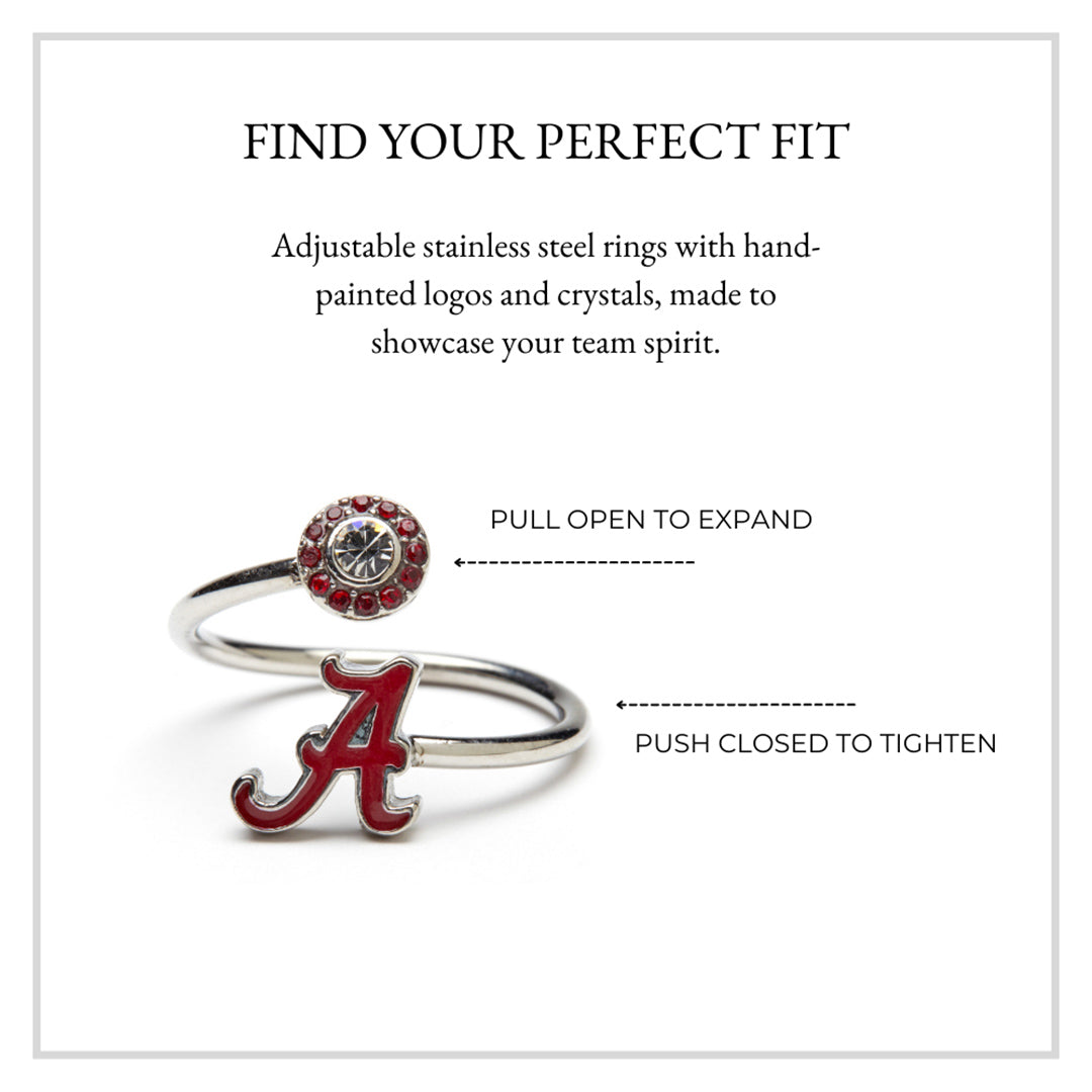 Alabama Crimson Tide Stainless Steel Adjustable Ring