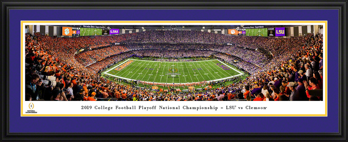 2019 College Football National Championship - LSU vs Clemson - Deluxe Frame with LSU Dbl Mat