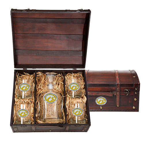 Iowa Hawkeyes Capitol Decanter Chest Set