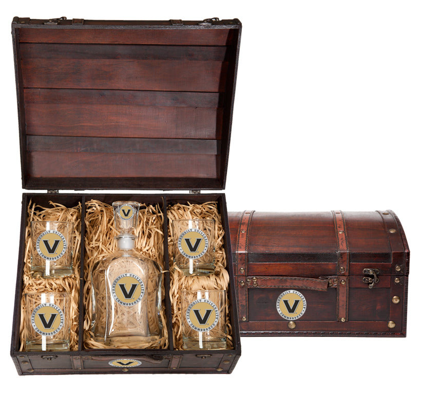 Vanderbilt Commodores Capitol Decanter Chest Set