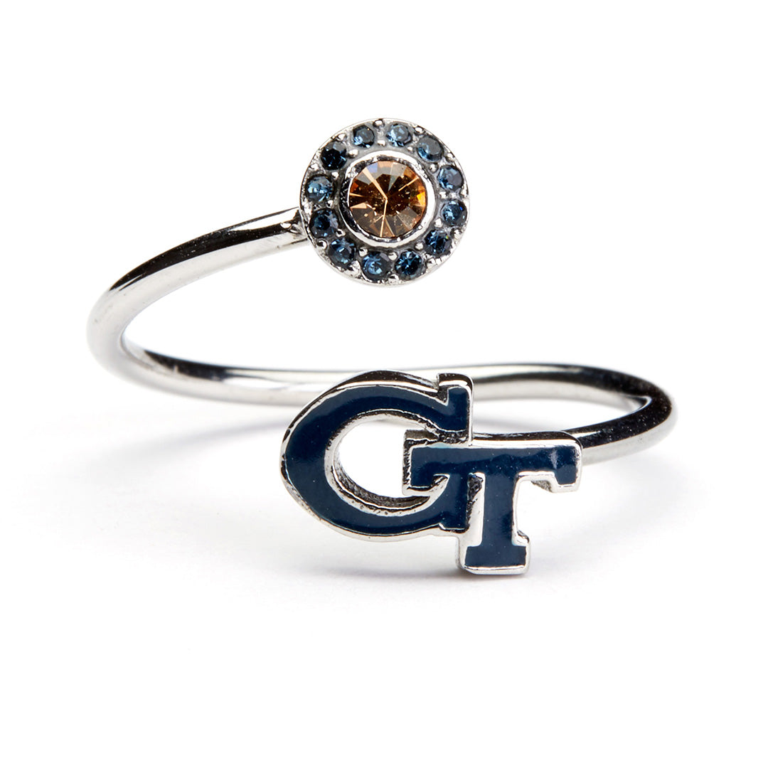 Georgia Tech Yellow Jackets Stainless Steel "Blue" Adjustable Ring