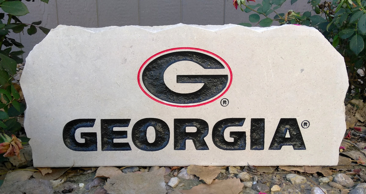 Show your love for the Georgia Bulldogs when you add this Engraved Limestone Decorative Stone to your collection.
