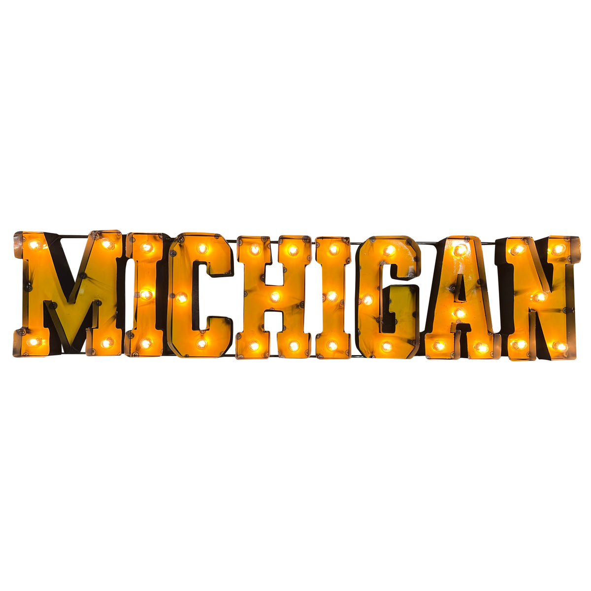 Michigan Wolverines Recycled Metal Wall Decor Illuminated