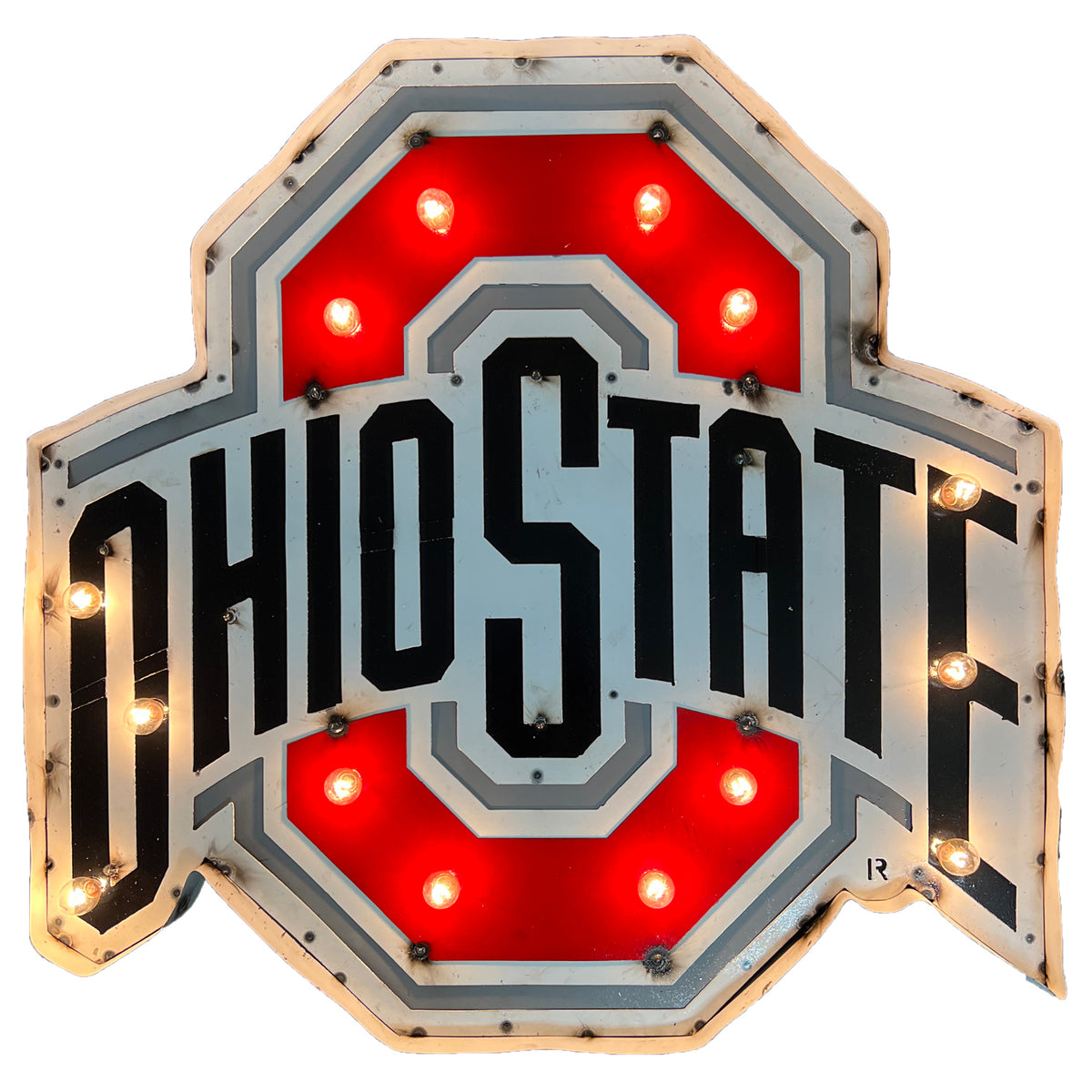Ohio State Buckeyes Recycled Metal Wall Decor Illuminated