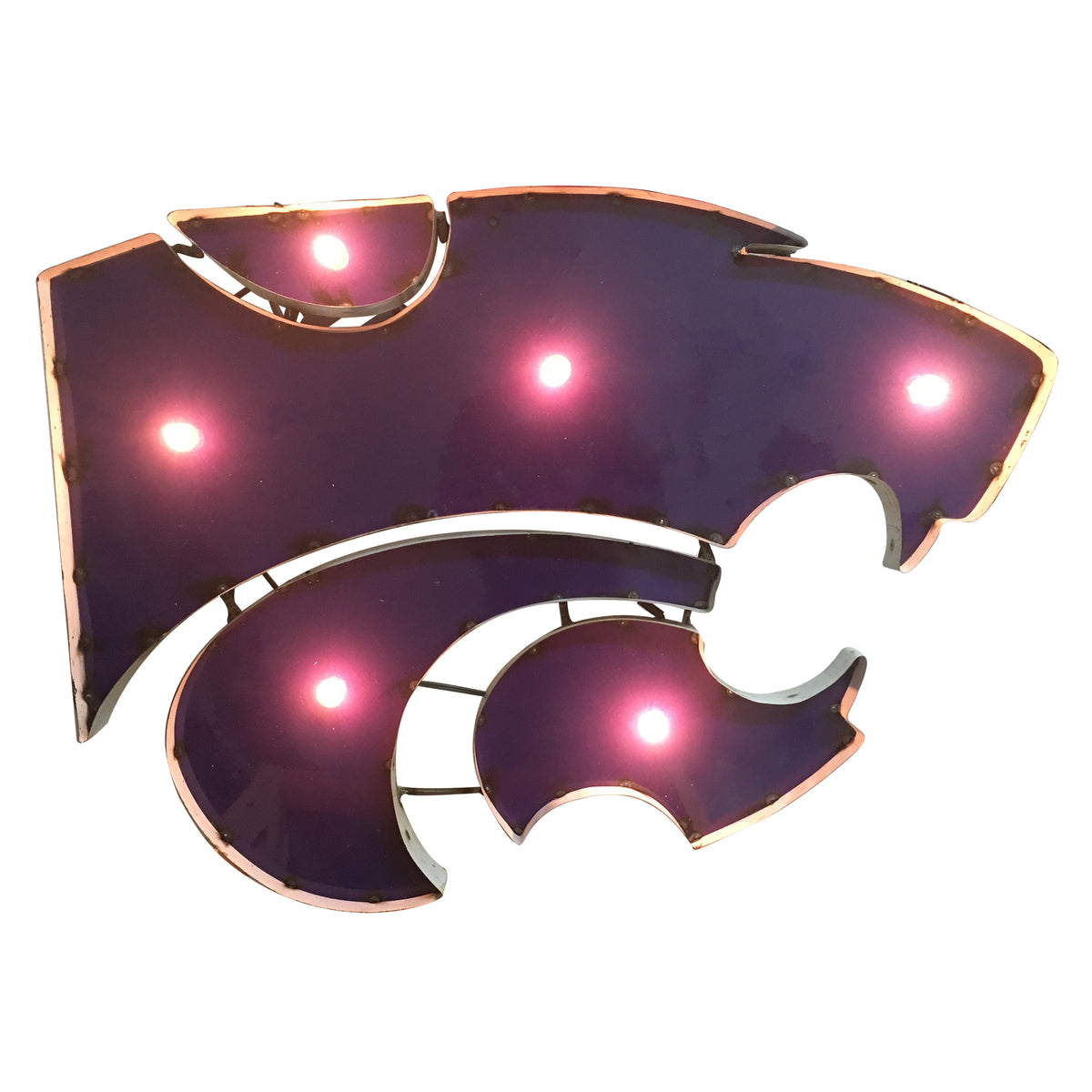 Kansas State Wildcats Recycled Metal Wall Decor Illuminated