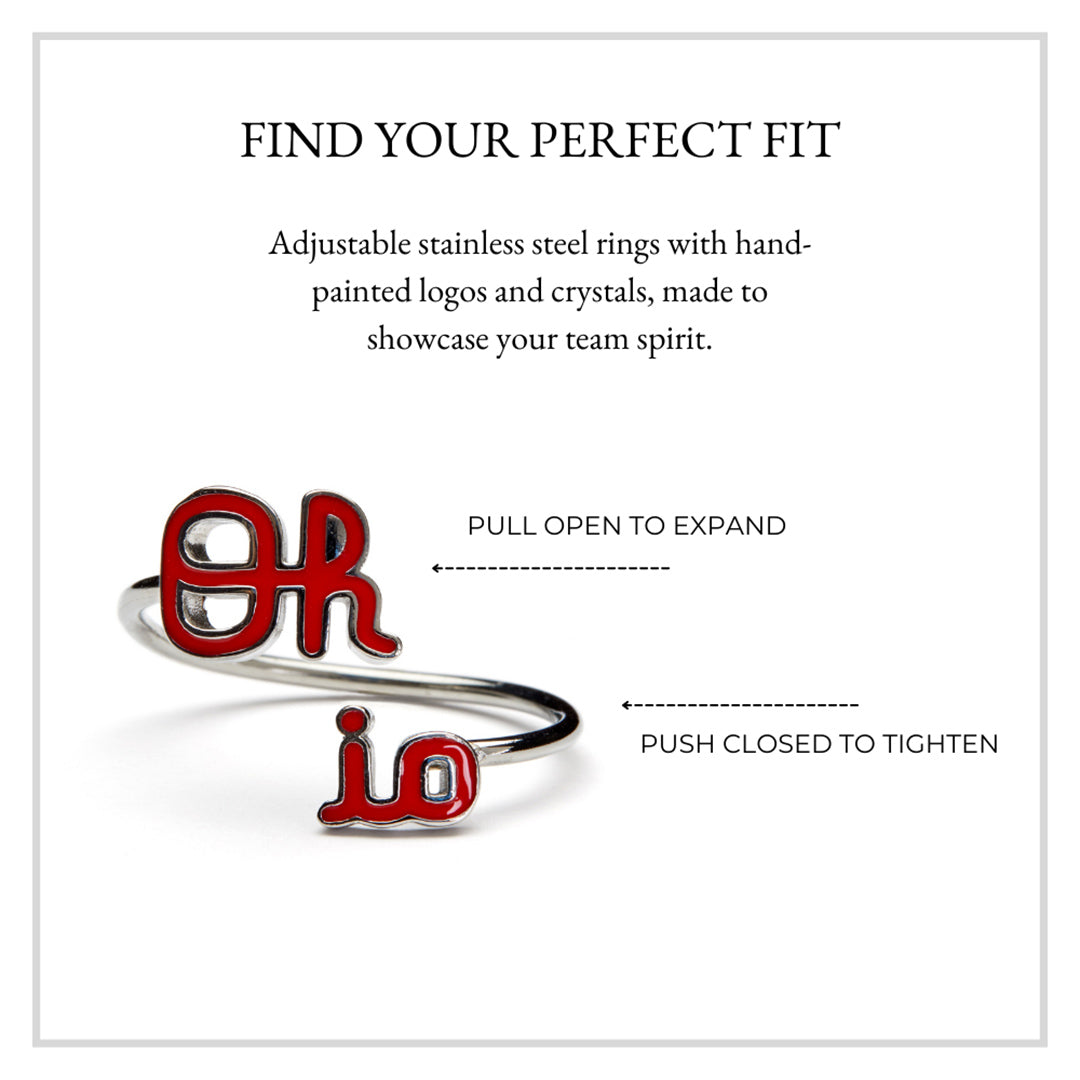 Ohio State Buckeyes Stainless Steel "Ohio" Adjustable Ring