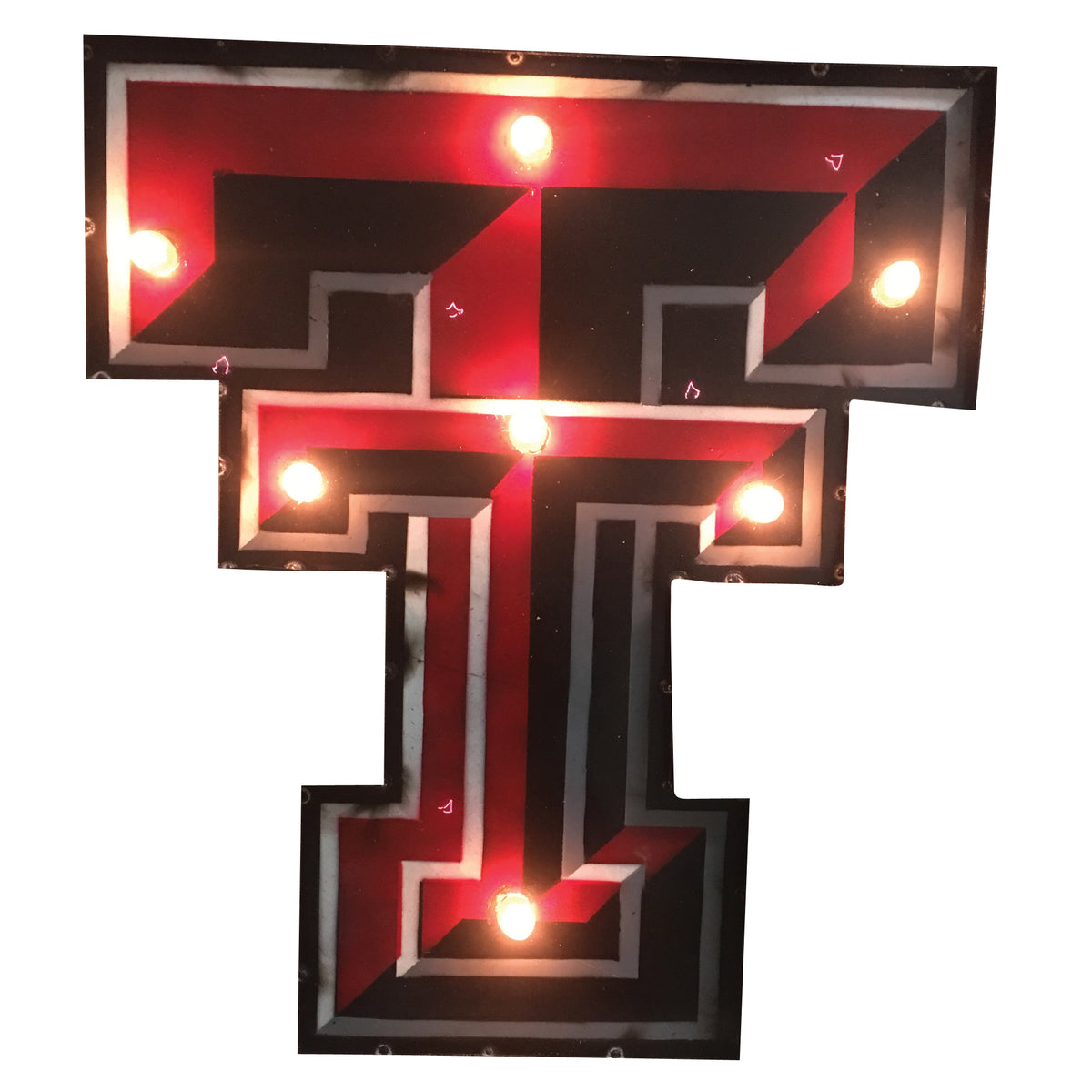 Texas Tech Red Raiders Recycled Metal Wall Decor TT Illuminated