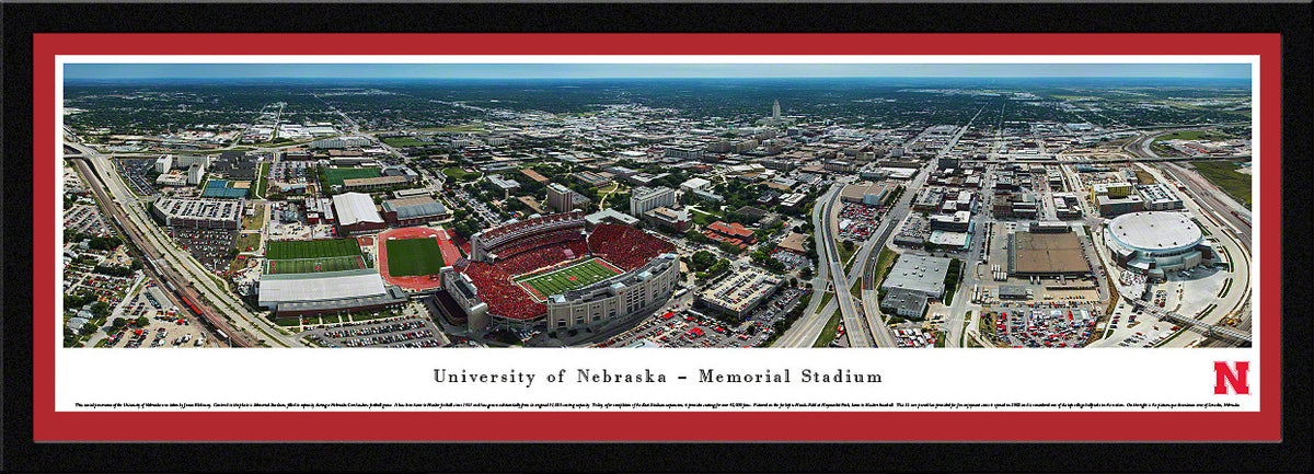 Nebraska Cornhuskers Football - Aerial - Select Frame with Single Mat