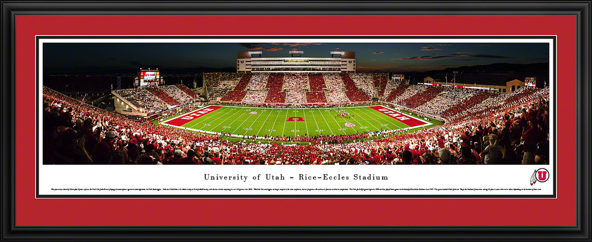 Utah Utes Football - Stripe - Deluxe Frame with Double Mat