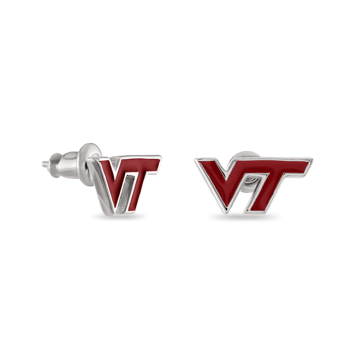 Virginia Tech Hokies Maroon Stud Earrings