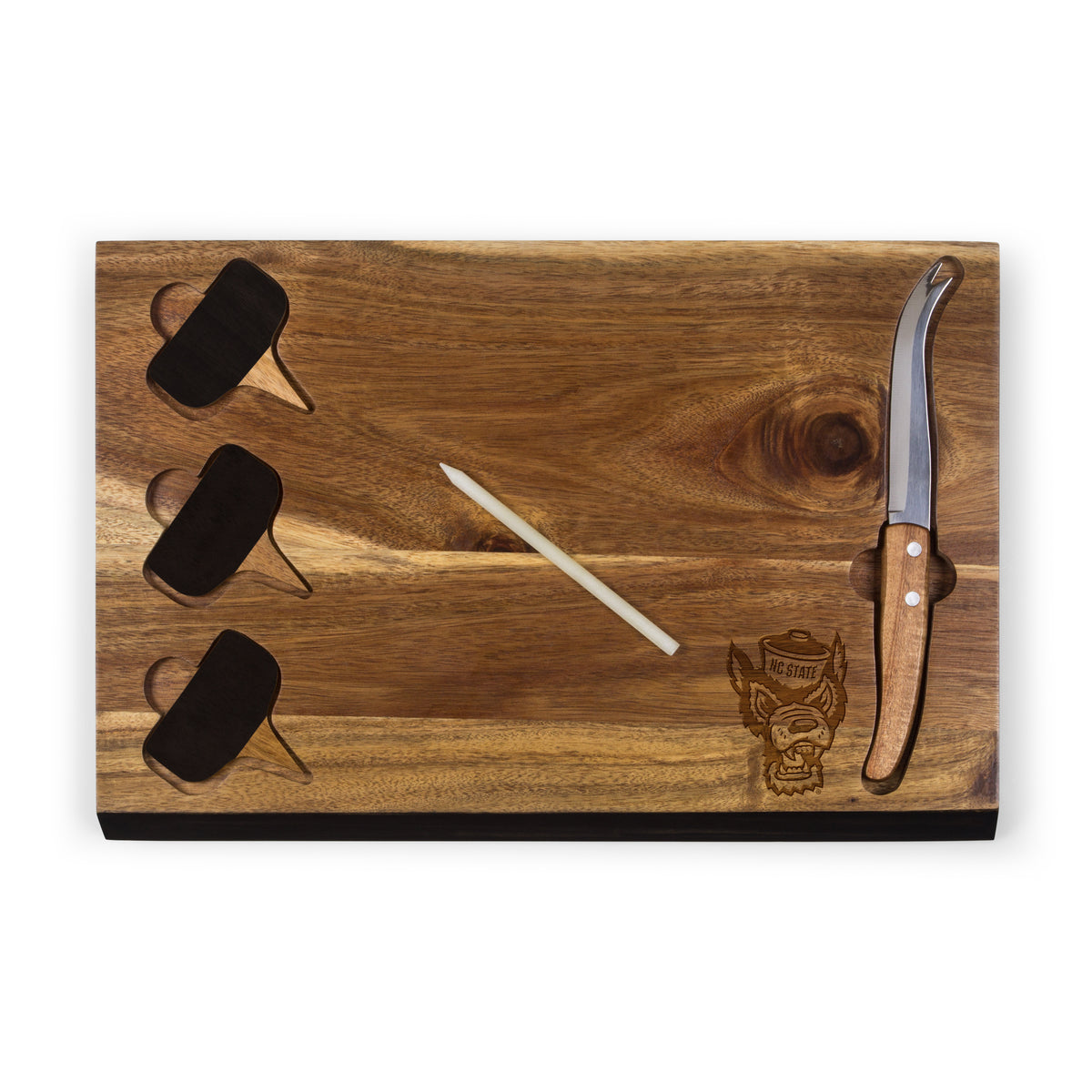 NC State Wolfpack Delio Acacia Cheese Cutting Board & Tools Set