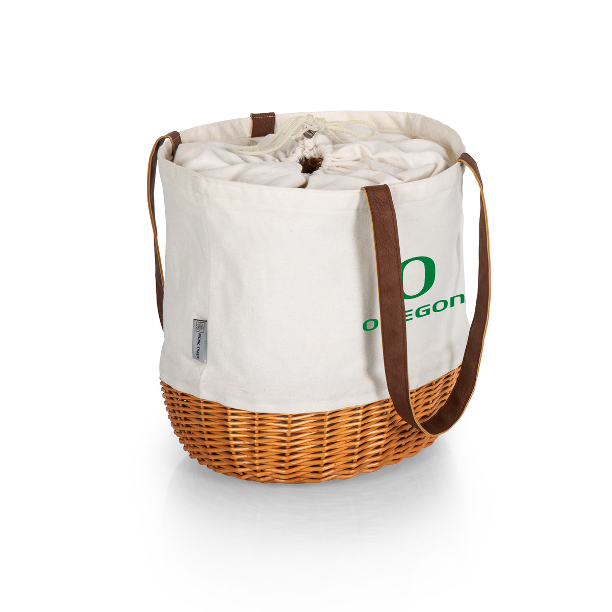 Oregon Ducks Coronado Canvas and Willow Basket Tote