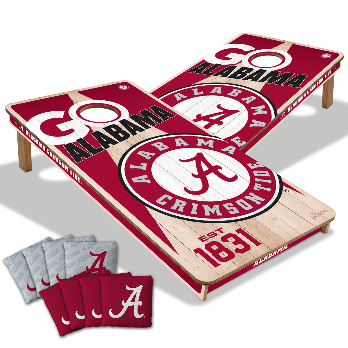 Alabama Crimson Tide 2x4 All Wood Cornhole Game Set
