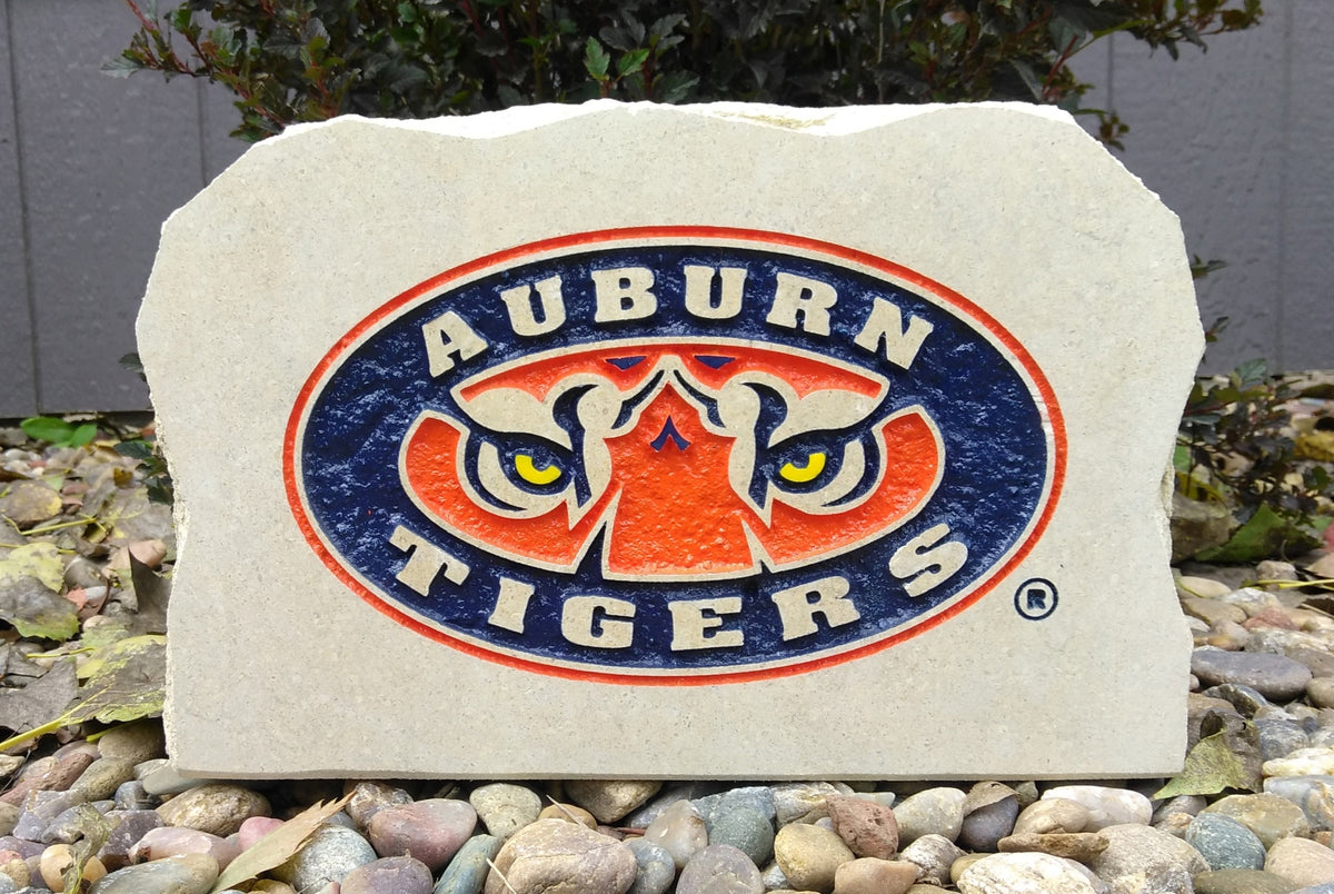 Show your love for the Auburn Tigers when you add this Engraved Limestone Decorative Stone to your collection.
