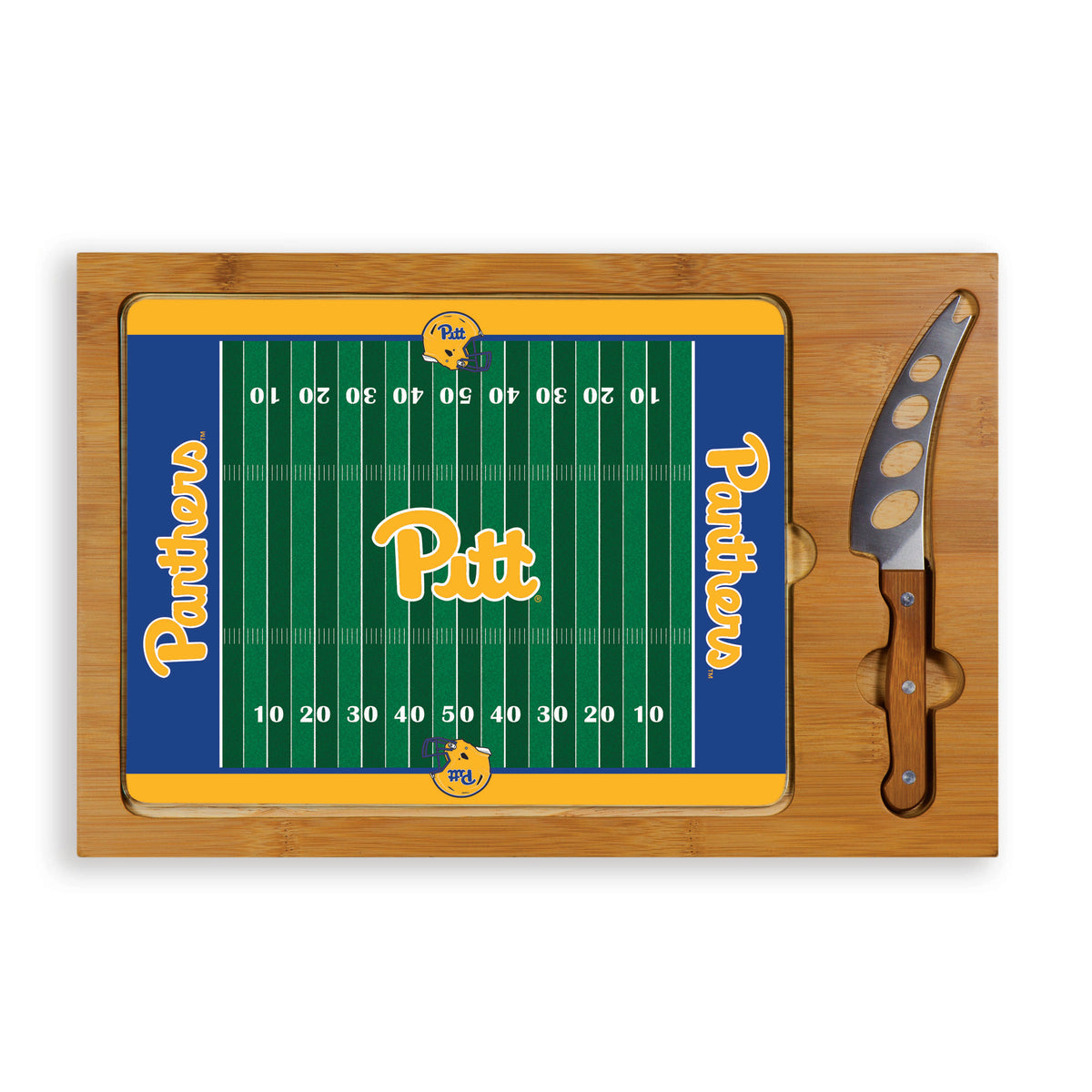 Pittsburgh Panthers Icon Glass Top Cutting Board & Knife Set