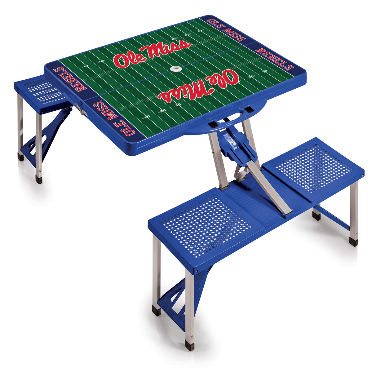 Mississippi Rebels Picnic Table Portable Folding Table with Seats - Football