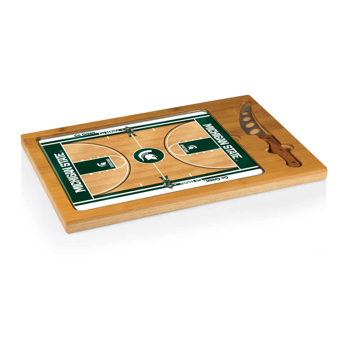 Michigan State Spartans Icon Glass Top Cutting Board & Knife Set