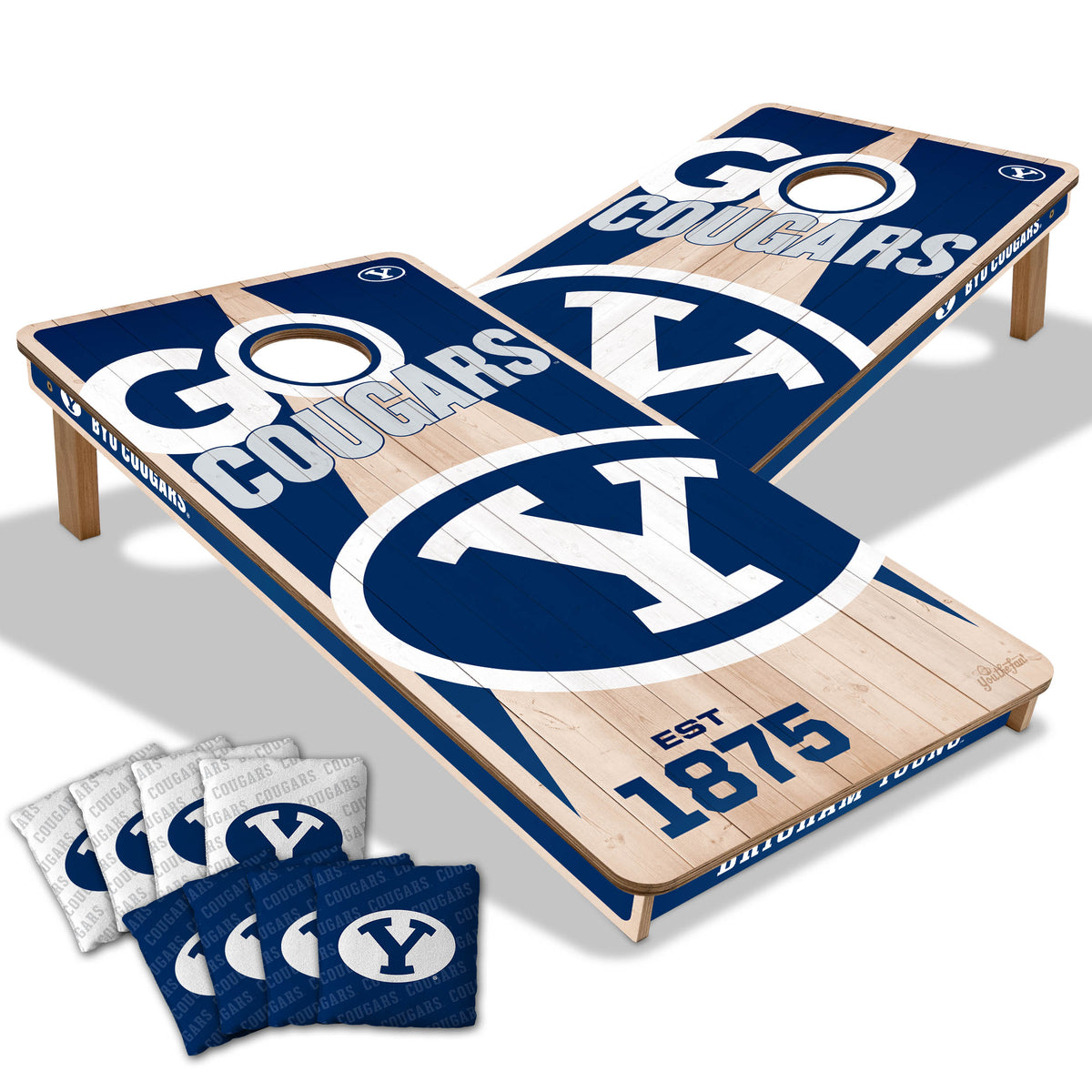 BYU Cougars 2x4 All Wood Cornhole Game Set
